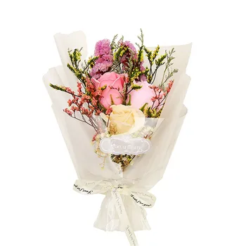 

3pcs Soap flowers Hand-made rose Korean package bouquet of flowers Simulated rose bouquet Creative birthday gift
