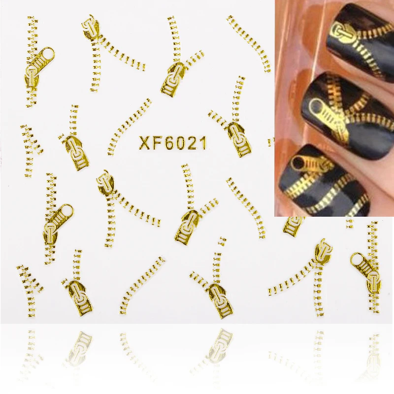 3D золотая молния дизайн ногтей наклейка инструмент для украшения маникюра DIY Дизайн ногтей модные аксессуары
