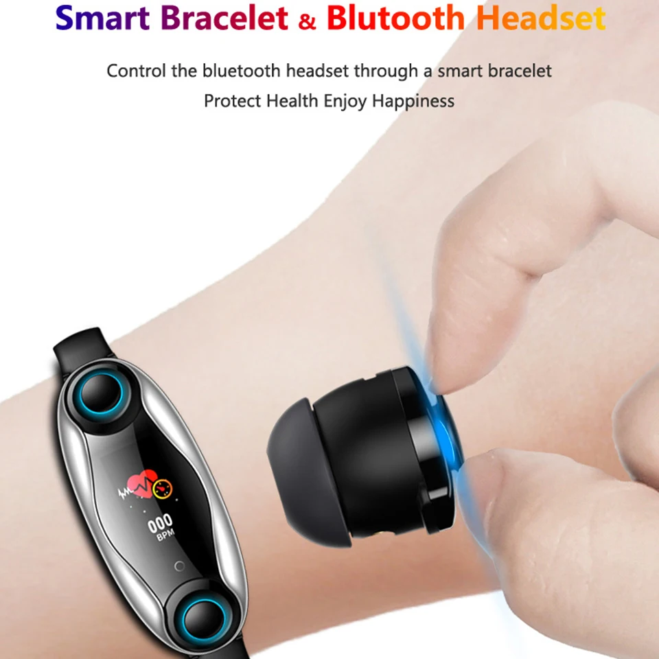 Talk band fitness bracelet Bluetooth 5.0 wireless headset blood pressure watch activity tracker smart wristband talkband PK B5
