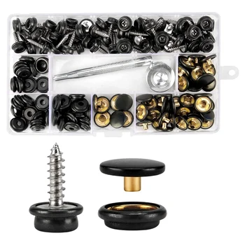 

150 PCS Canvas Snap Kit with 2Pcs Setting Tool, Metal Screws Snaps Grade 3/8 inch Socket Stainless Steel Canvas Snaps