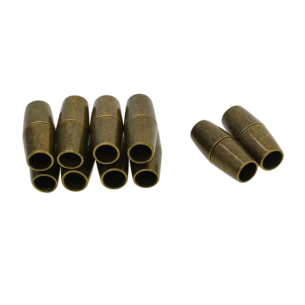 10 Set 4mm Inner Hole Glue-in Magnetic Clasps for Kumihimo Leather Cords End