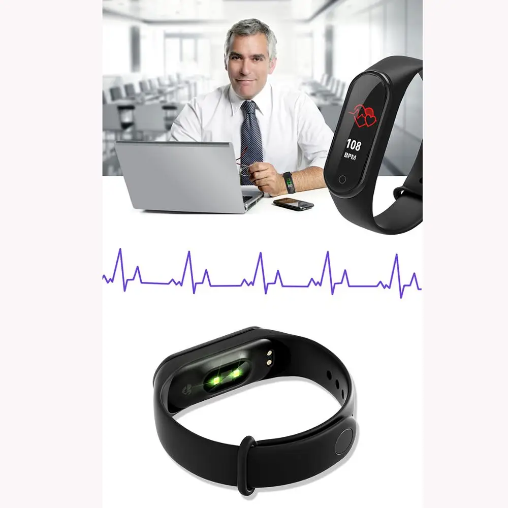 Smart Bracelet Waterproof Smart Watch with Color Screen HR/Blood Oxygen/Pressure/Calorie/Sleep Monitor Pedometer Activity Track