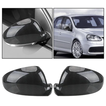 

LEEPEE Carbon Fiber Auto Replacement for VW Golf 5 MK5 Jetta 2006-2011 RearView Mirror Case Caps 2pcs Side Wing Mirror Cover