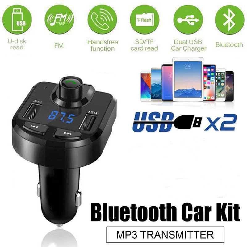 Bluetooth lcd беспроводной Автомобильный MP3 fm-передатчик радио USB зарядное устройство комплект громкой связи