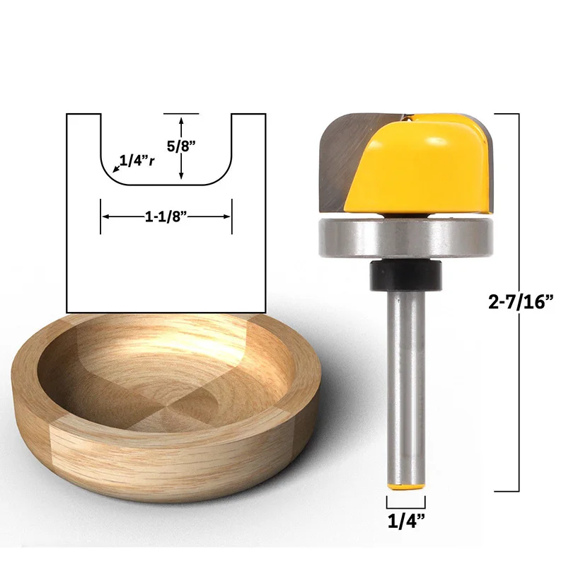 Leokk Bowl and Tray Template Router Bit Bottom Woodwork Cutter