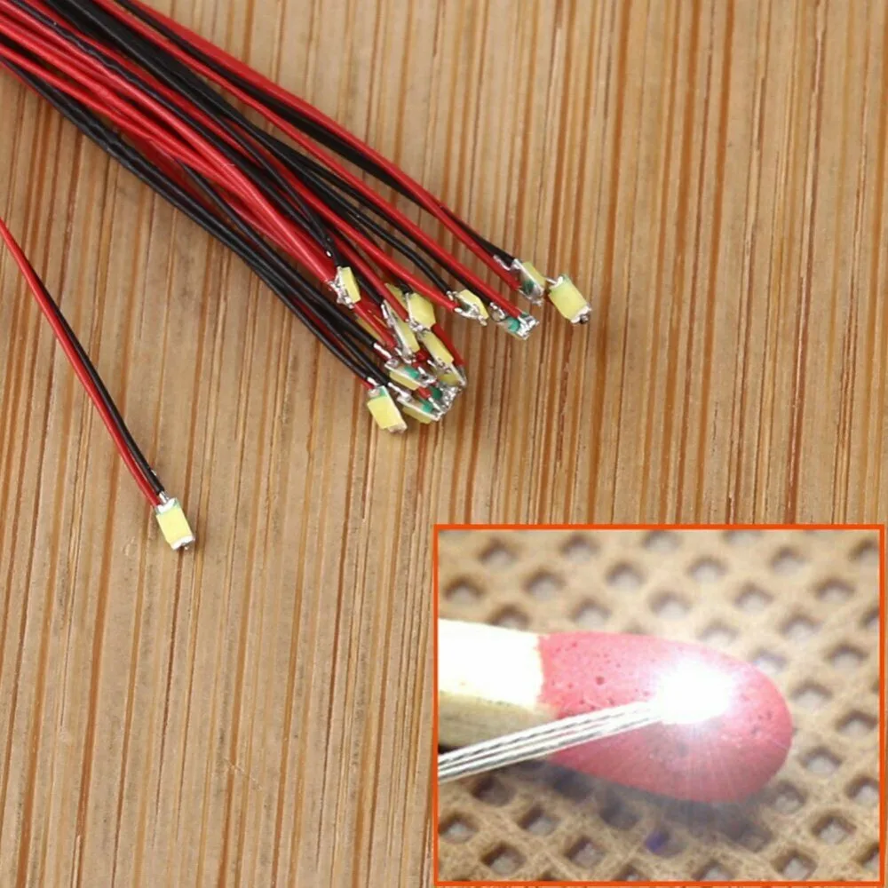 T0603WM 20pcs Pre-soldered micro litz wired leads SMD Led 0603 Warm White / Red / Green / Bright White Mutil-color