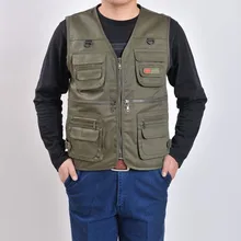 Весна и осень темно-синий камуфляж случайный мульти-карман среднего возраста мужчин осень и зима жилет Мульти-карманы безопасности персонала Workwea