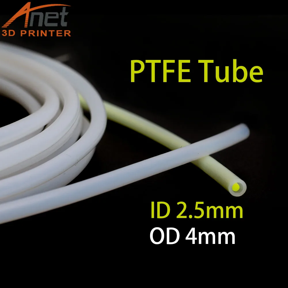

Anet PTFE Tube ID2.5mmOD4mm 1.75mmFilament Guiding Pipe for 3D printer extruder Strong acid and temperature resistance Non-toxic