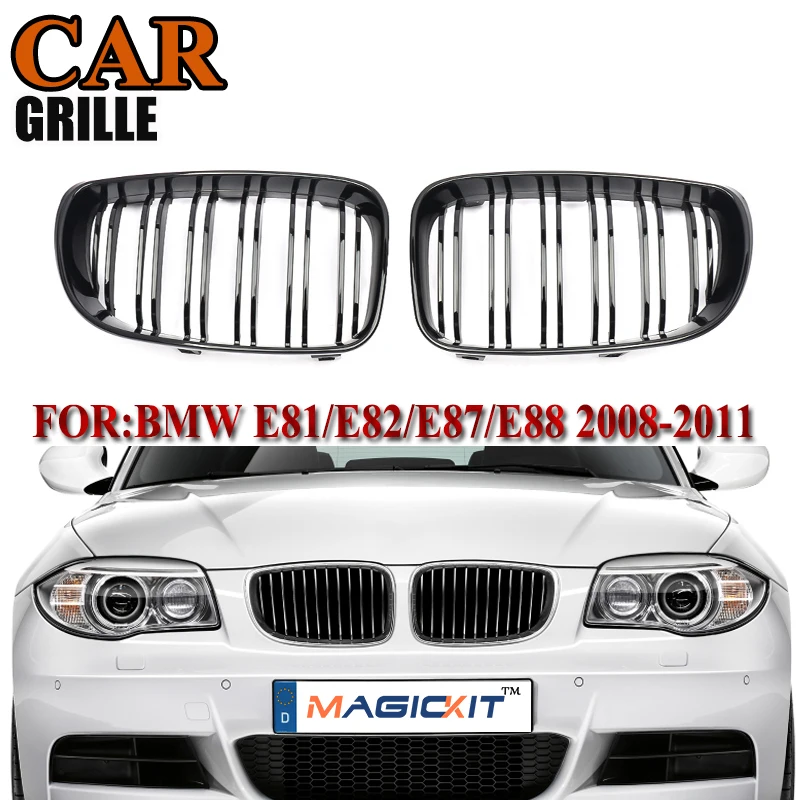 MagicKit Car Lights Decoration Frame Accessory Front Kidney Grille Grill for BMW E81 3 Door E87