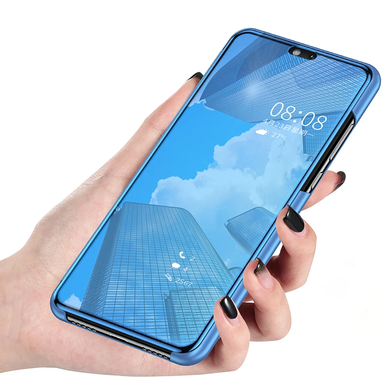 Чехол для Huawei Honor 9 lite зеркальный кожаный чехол с подставкой телефона 9X Pro 9i 9n