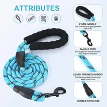 

5 FT Heavy Duty Dog Leash with Comfortable Padded Handle Reflective Dog leashes for Medium Large Dogs