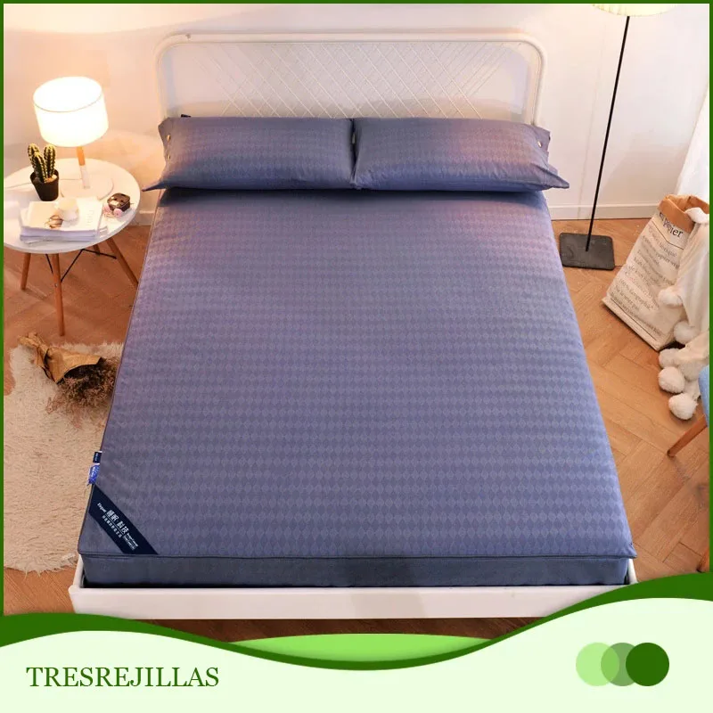 Funda de colchón de 9 colores con cremallera acolchada de fibra suave completa Topper Protector de colchón grueso - Hogar y jardín