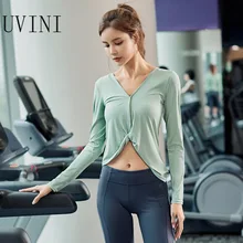 Осенние новые спортивные рубашки для бега, фитнеса, тонкие топы с v-образным вырезом, удобная, сухая, дышащая одежда для йоги, женская одежда с длинными рукавами