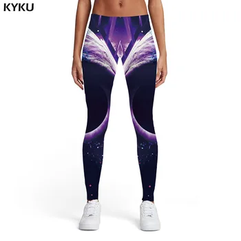 

KYKU Brand Psychedelic Leggings Women Galaxy Elastic Black Hole Trousers Nebula Spandex Black Sexy Womens Leggings Pants Fitness