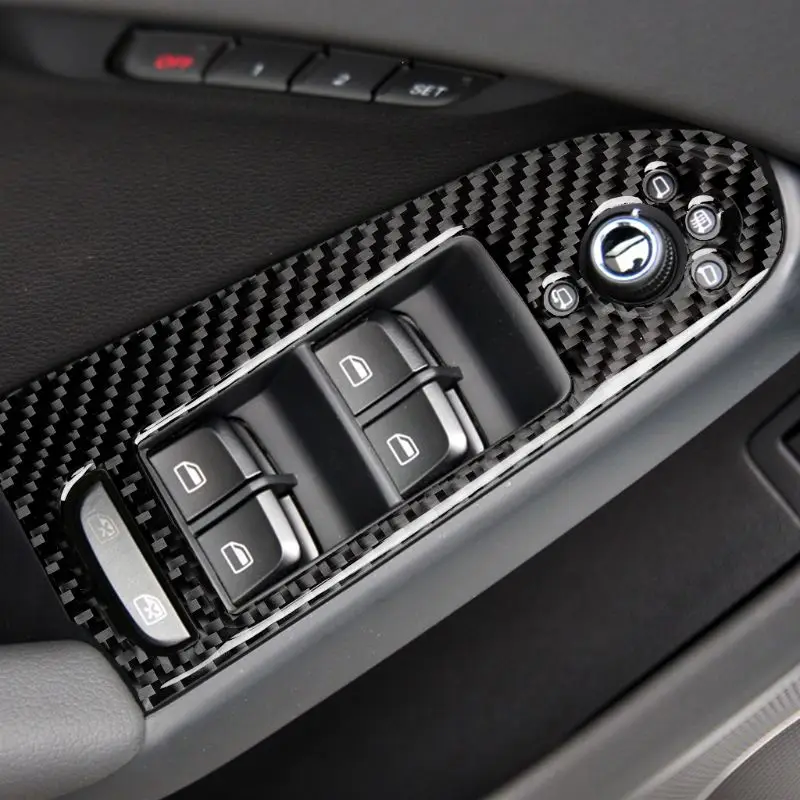 Новинка, для audi A4 A5, Модифицированная внутренняя отделка из углеродного волокна, кнопка, декоративная рамка для двери