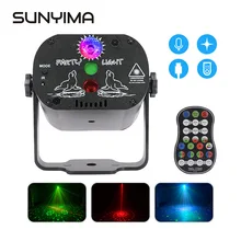 

SUNYIMA 5W Rechargeable Mini Laser Stage Light Sound Activated Rotating Disco Ball DJ RGB LED Light for Christmas Wedding