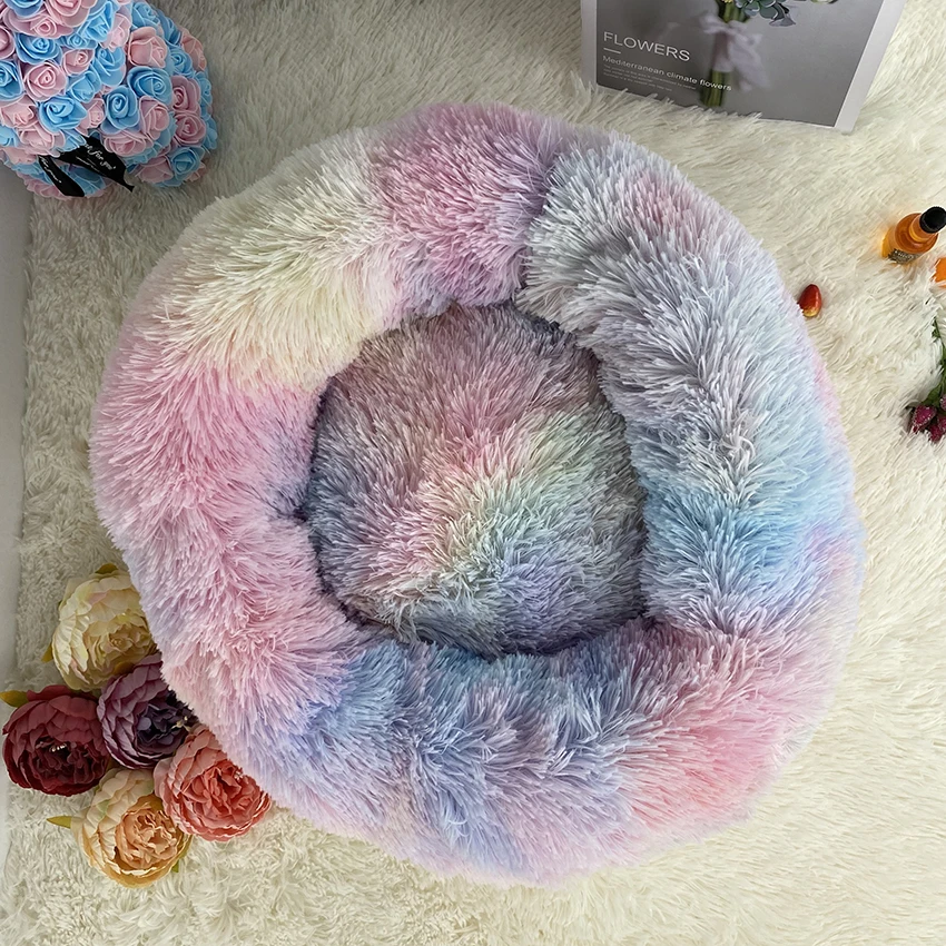 

Round Dog Bed Long Plush Pet Beds For Little Medium Large Pets Puppys Mat Kennel Couch For Dogs Cats Basket Ship In 24 Hours