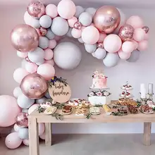 169 шт., воздушные шары-гирлянды в виде макарон, конфетти из розового золота, шары для свадьбы, дня рождения, украшения на день рождения, вечеринки