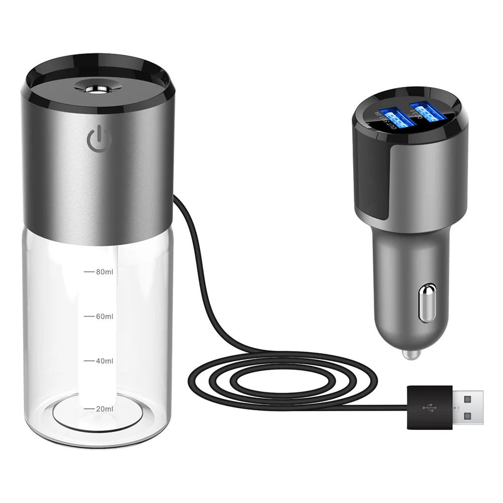 Увлажнитель воздуха для автомобиля с 2USB QC3.0 Быстрая зарядка от прикуривателя 12V автоматический освежитель воздуха Арома-диффузор для ароматерапии