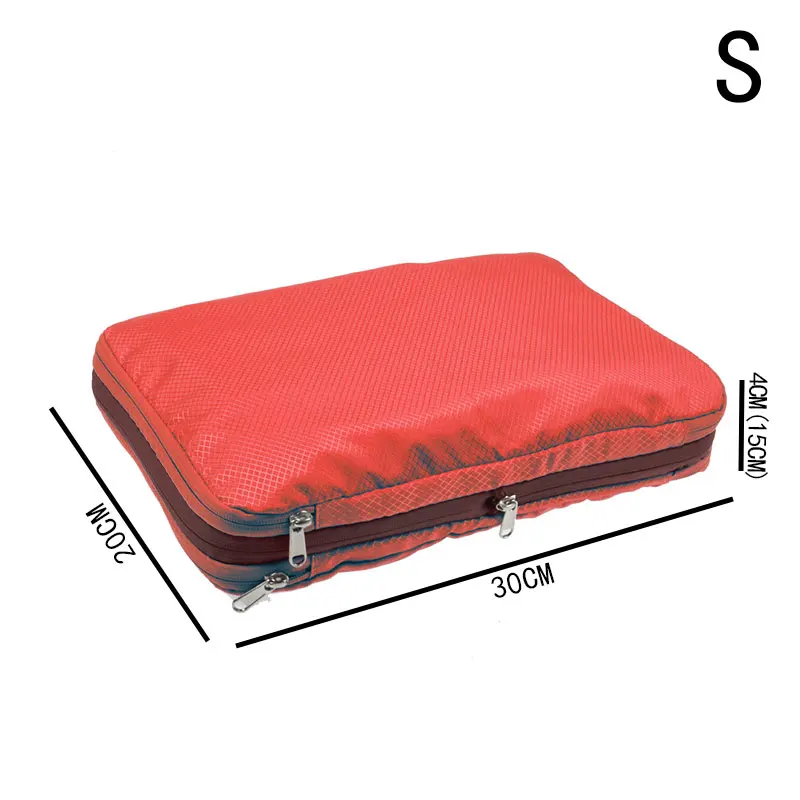 Мужская и женская Сальниковая набивка, органайзер для багажа, водонепроницаемая упаковка, кубики большой емкости, складная нейлоновая дорожная сумка - Цвет: Red S