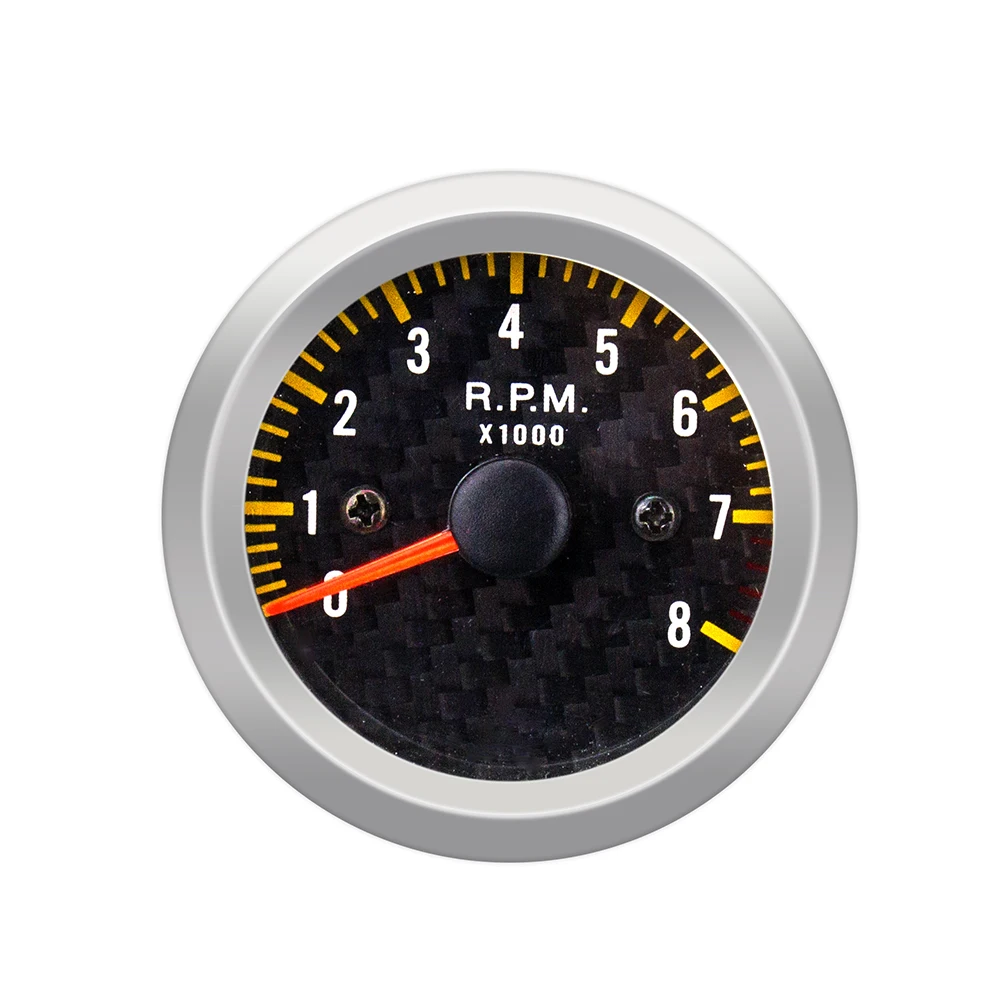 「DRAGON」Carbon fiber meter 52mm Vacuum/Water temp/Oil temp/Oil press/Volts/Tacho/Booster【psi-bar】meter For 12 volt vehicles - Цвет: Tachometer