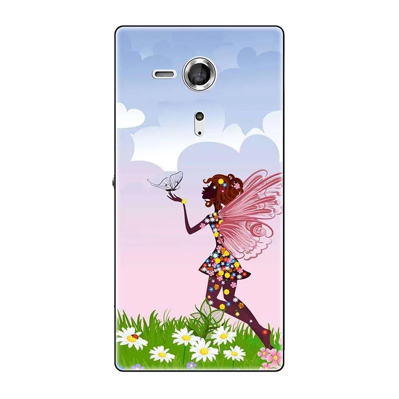 Мягкие чехлы для sony Xperia SP M35 M35h M35C C5303 C5306 C5302 чехол с принтом(розы); волк милый чехол-крышка с узорами чехол для телефона чехол Fundas Para - Цвет: A190