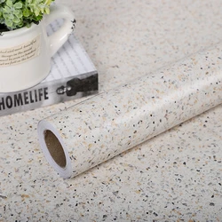 Beige Terrazzo Wallpaper Waterproof Oil-Proof Contact Paper PVC Self Adhesive Bathroom Kitchen Countertop Home Improvement