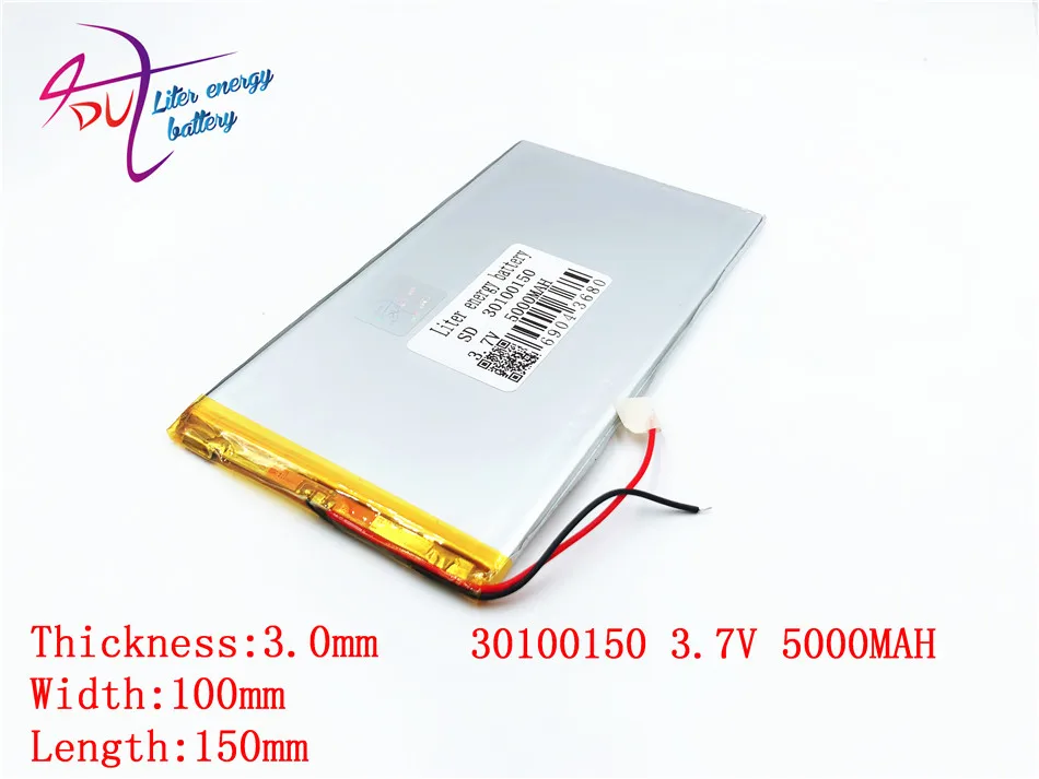 Литровая энергетическая батарея 30100150 емкость планшета 3,7 V 5000mAh Универсальный литий-ионный аккумулятор для планшетных ПК 8 дюймов 9 дюймов