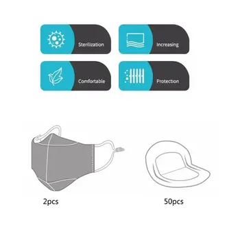 

2pcs 3-layers Face Mouth Masks Disposable Anti-Dust Meltblown Cloth Mask 50pcs Filter Pad Outdoor Safe