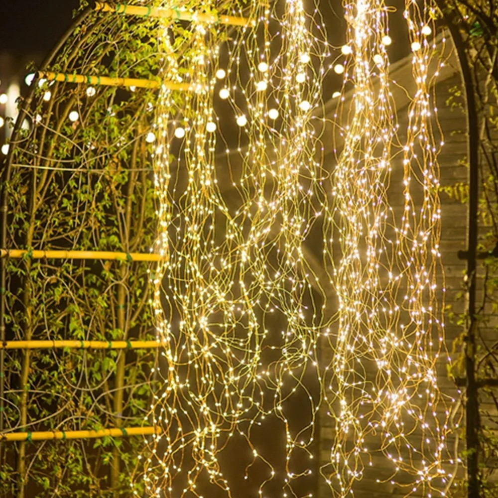 

10Drops 200Led Solar Vines Branch Stars String Light Outdoor Garden Fence Tree Branch Fairy Holiday New Year Festival Light