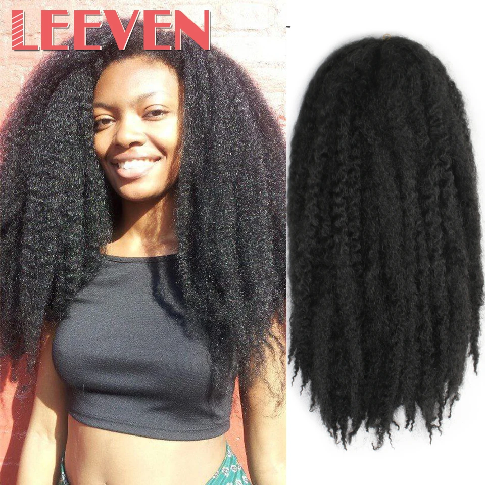 Leeven 18'' 5PCS/lot Afro Marley Braids Hair Crochet Braids Hairstyle Synthetic Braiding Hair Extension Fluffy Twist