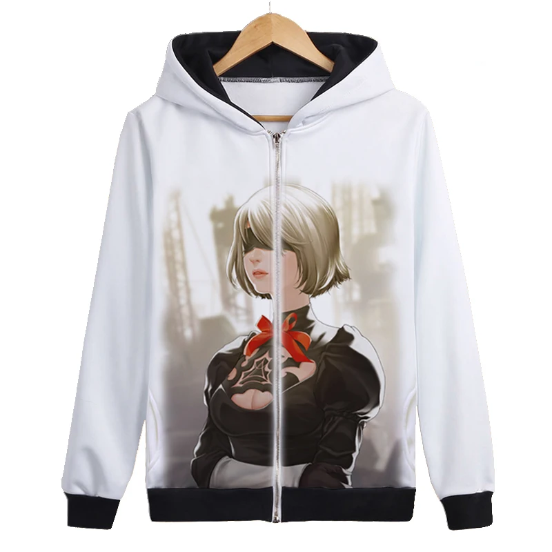 as the picture Игра nier automata аниме косплей костюм для мужчин и женщин на молнии с капюшоном Толстовка карнавал Хэллоуин школьная форма - Цвет: as the picture