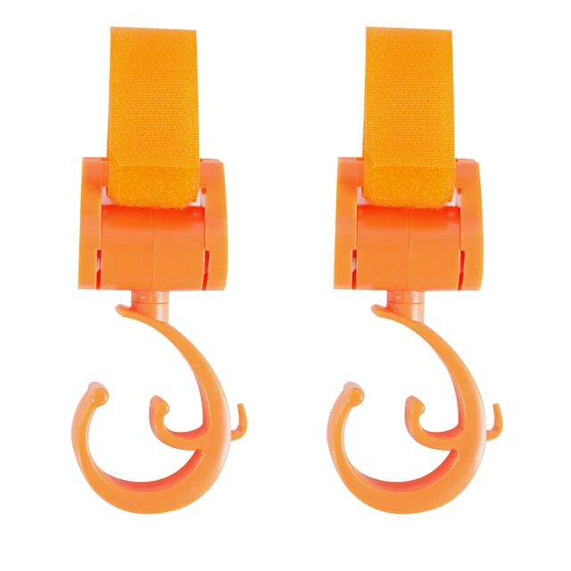 1-2pcs Baby Hanger Baby Bag Stroller Hooks Pram Rotate 360 Degree Baby Car Accessories Stroller Organizer Stroller Accessories orange
