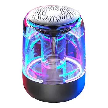 

High Stereo C7 Wireless Speaker Subwoofer Portable Colorful Lighting Car Crystal Glass Speaker