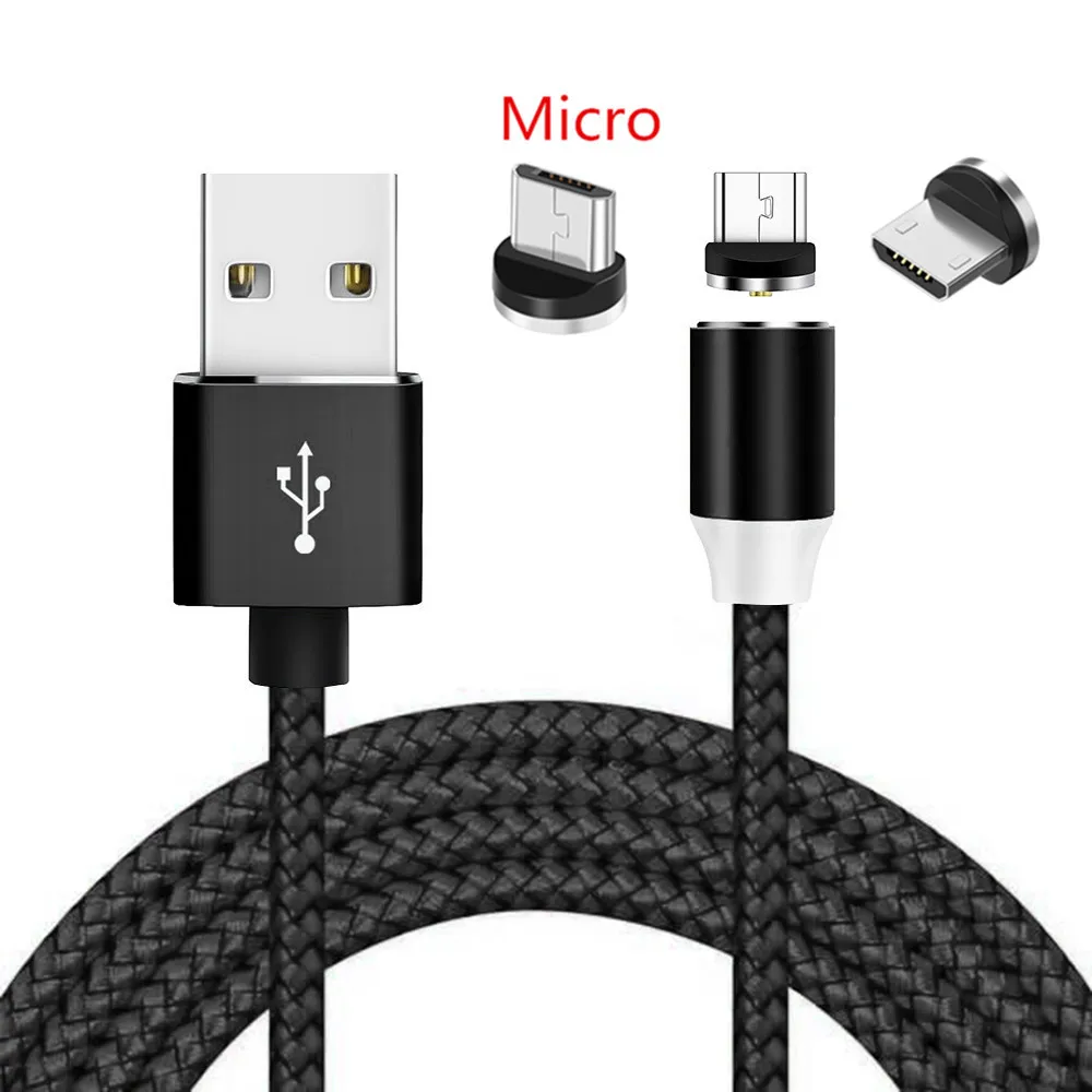 Магнитный Micro USB QC 3,0 быстрое зарядное устройство провод для samsung S7 J7 Prime huawei Y5 Honor Meizu M5 V8 OPPO Android мобильный телефон - Тип штекера: Only Black 1M Cable