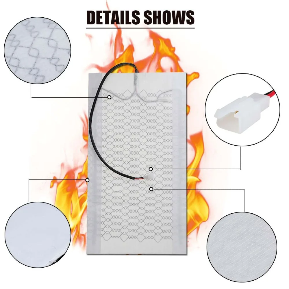 2шт 12 в автомобильный карбоновый встроенный нагревательный лист зимнее утепленное сиденье Чехлы нагревание Quikly нагревание водонепроницаемый автомобильный Нагреватель Коврик