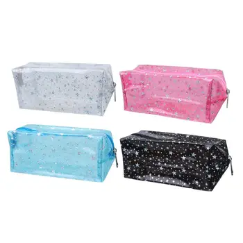 

4pcs Transparent Makeup Bags Star Printed Wash Bag Toiletries Cosmetic Bag Sundries Organizer