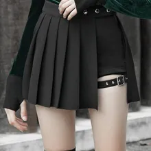 Женские шорты в готическом стиле панк Харадзюку, весна-осень, повседневные, стильные, в консервативном стиле, черная, красная клетчатая плиссированная юбка, женские шорты, юбки