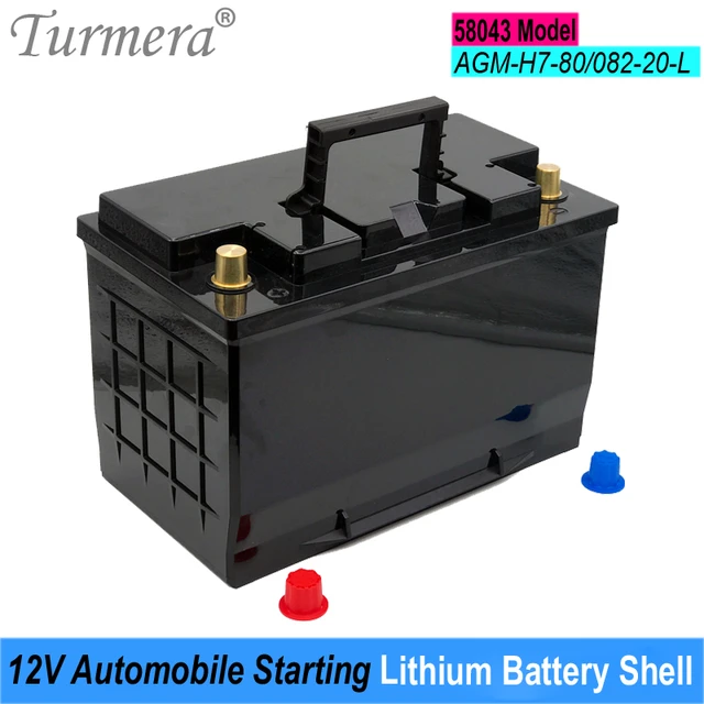 Turmera 12V Car Battery Box Automobile Starting Lithium Batteries Shell for  58043 Series AGM H7-80
