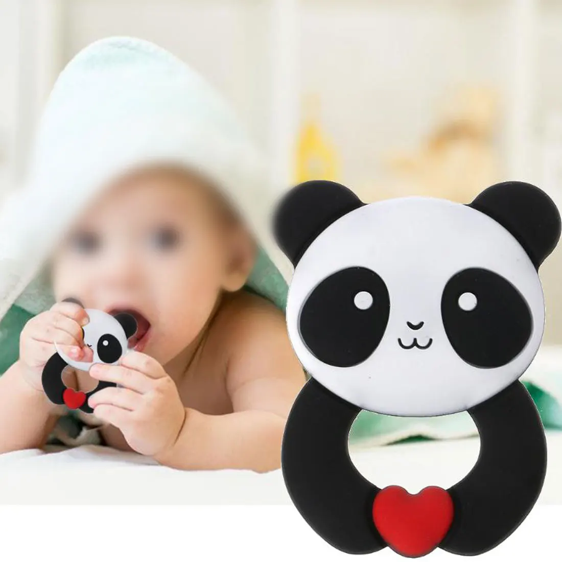 

Dog Koala Owl Elephant Baby Ring Teether Baby Silicone Teethers Free Teething Toy Animal