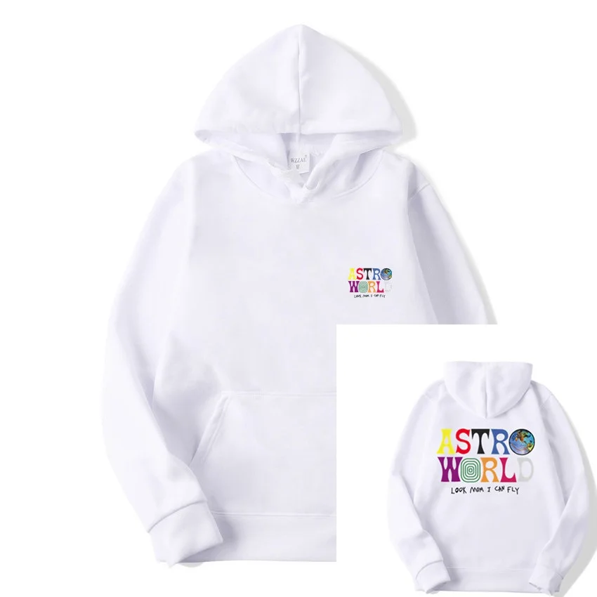 Трэвисс Скотт ASTROWORLD WISH YOU WAS HERE толстовки модные буквы ASTROWORLD Толстовка уличная Мужская Женская пуловер Толстовка - Цвет: White