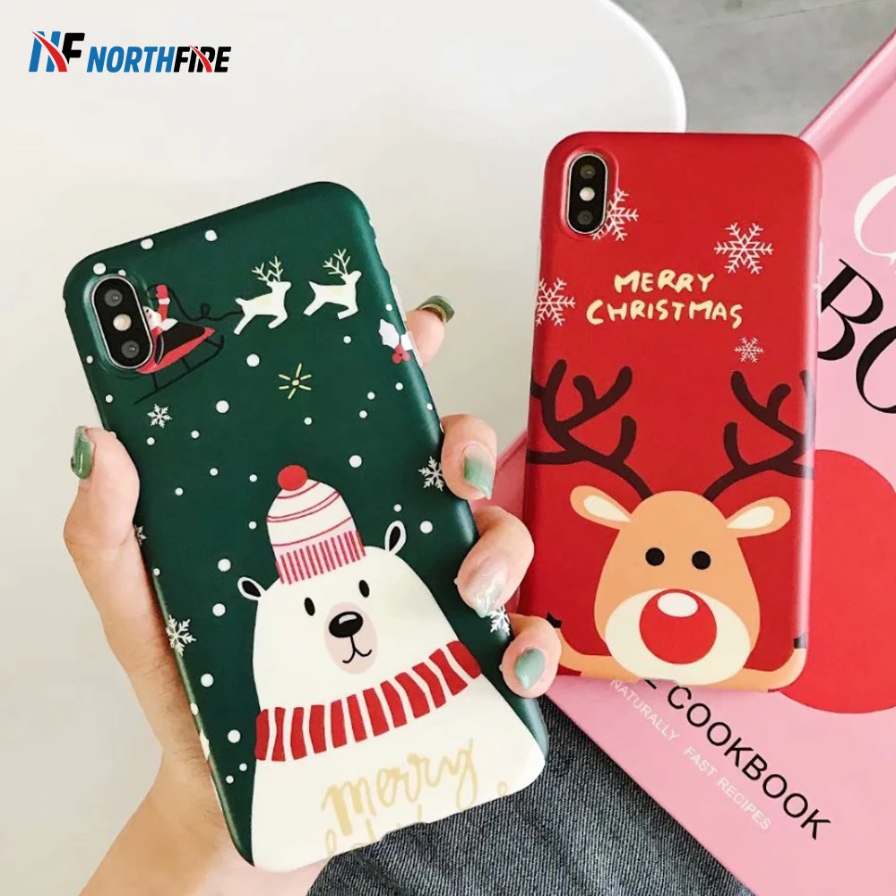 NORTHFIRE матовый мягкий Рождественский Санта Клаус чехол для iPhone 11/11 Pro Max X/XS XR с
