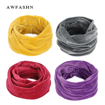 

2019 New Autumn Winter Solid Color Ring Scarf Women / Men Casual Beanie Hat Scarf Dual Purpose Soft Warm Scarves Neck Warmer Ski