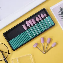 12 шт./компл. кварцевый гвоздь электрическая машинка для маникюра биты для ногтей Полировка головки резаки Набор Розовый Педикюр фреза пилки для ногтей