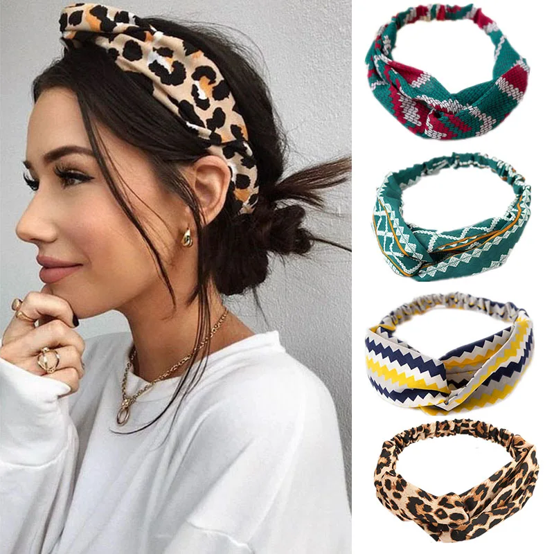 Повязка на голову женская с леопардовым принтом |
