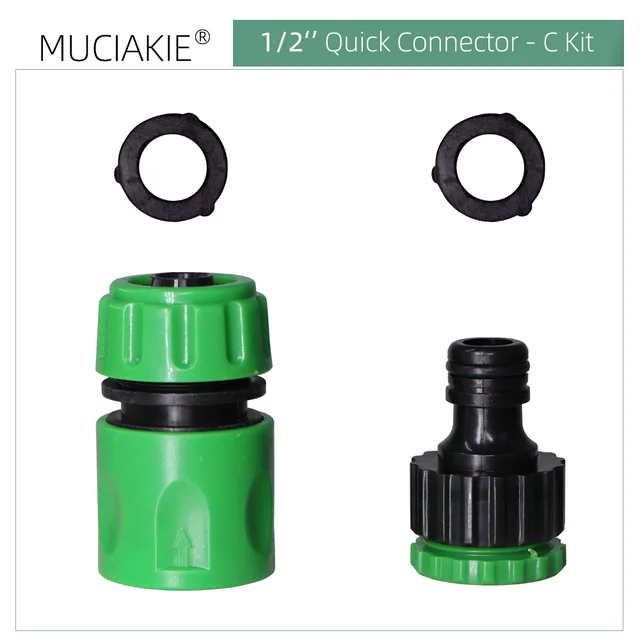 Muciakie Garden Víztögzés Abs Gyors Csatlakozók 1/2 ' Csőcsatlakozó Adapter Ízületi Hosszabbító Készlet Az Öntözési Autó Mosásához - Image 4