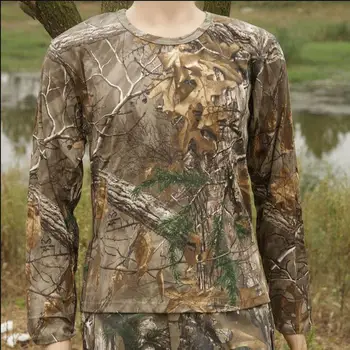 

Men's Summer fast dry Breathable Leaf Bionic Camouflage T-shirt Spring Outdoor Climbing Camping Hiking Long Sleeve Shirt Tops