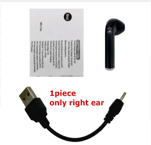 i7 Single Earphone RGLM i7s TWS, мини беспроводные наушники с цветным рисунком, наушники с зарядным устройством, спортивные гарнитуры для всех смартфонов - Цвет: i7 Single Earphone