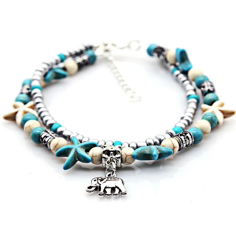 Женский ножной браслет на лодыжку украшение в виде дерева ракушки черепа пляжные