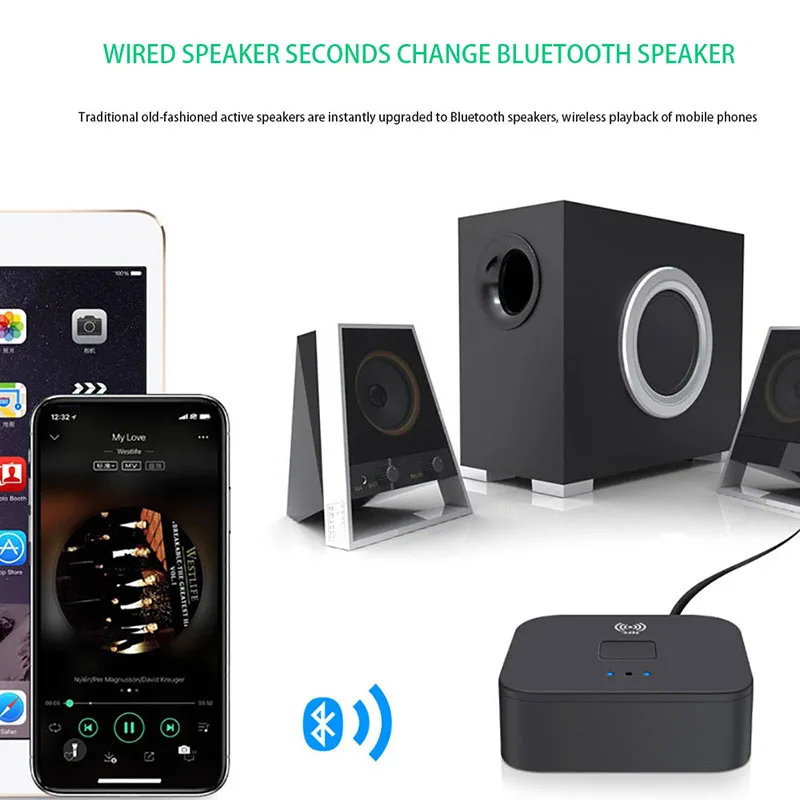 Bluetooth NFC ресивер 3,5 мм разъем Aux беспроводной адаптер Музыка для ТВ автомобиля динамик Bluetooth 5,0 Аудио приемник адаптер